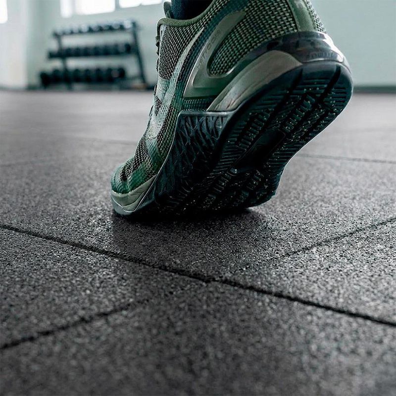 Piso de Caucho de Alta Densidad 1 x 1 m Espesor 15 mm para Gimnasio Color Gris