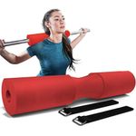 Almohadilla para Barra Olímpica con Espuma de Alta Densidad y Correas Color Rojo