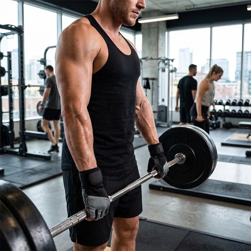 Guantes Deportivos para Entrenamiento Fitness Talla L Color Negro con Gris