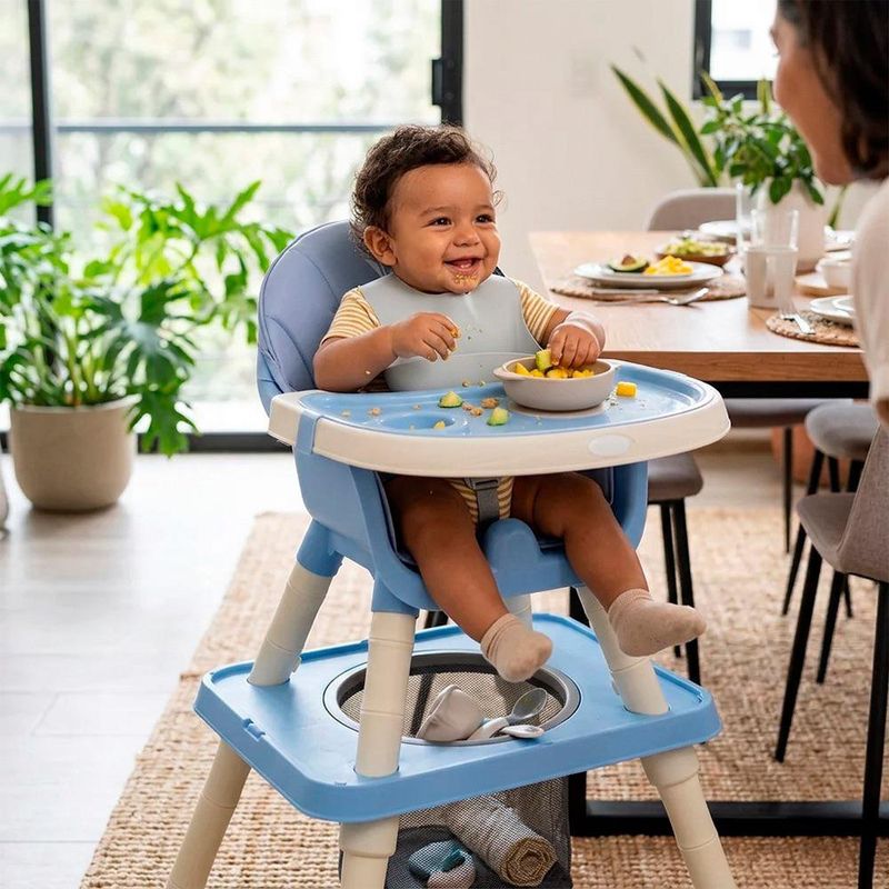 Silla Alta para Comer Golden 6 en 1 con Bandeja y Arnés Color Azul