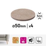 Protectores Adhesivos de Fieltro para Patas de Muebles 50 Mm Color Beige 4 Unidades