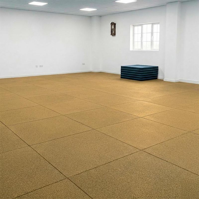 Piso de Caucho de Alta Densidad 1 x 1 m Espesor 15 mm para Gimnasio Color Amarillo