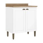 Gabinete Base Classy con Top de 80 cm con 2 Puertas en MDF Color Blanco