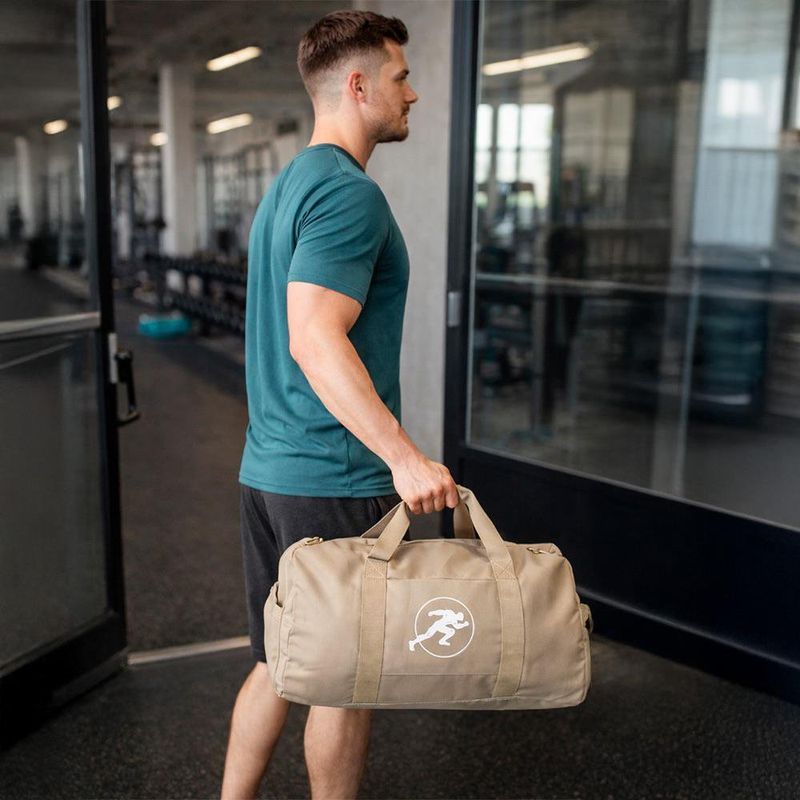 Bolsa Deportiva Tipo Duffel para Gimnasio y Viaje con Correa Color Beige