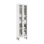 Vitrina Alta con Puertas de Vidrio y Repisas para Almacenamiento Classy