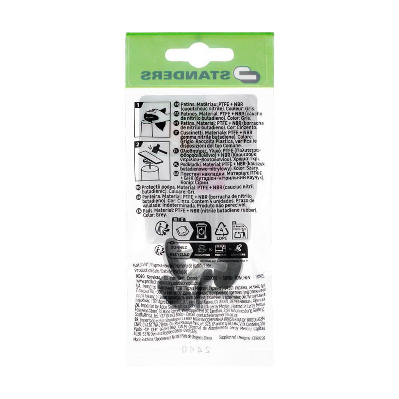 Patines Deslizantes de Teflón de 20 Mm 4 Pzas