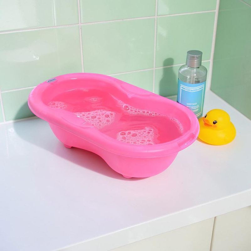 Bañera para Bebé Diseño Flipper Pead Ergonómica Color Rosa
