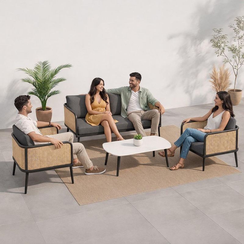 Set de 4 Piezas de Jardín Pepe 4 Gris