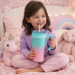 Termo de Acero Inoxidable de 600 ml con Pajilla y Asa Colores Surtidos