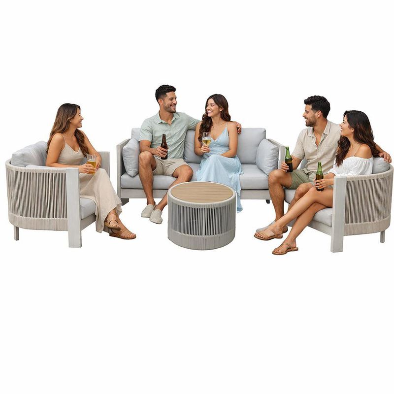 Set de 4 Muebles de Exterior Liana Gris