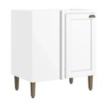 Gabinete Base Esquinero Classy con 1 Puerta Corrediza para Cocina en MDF Color Blanco