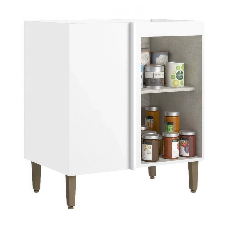 Gabinete Base Esquinero Classy con 1 Puerta Corrediza para Cocina en MDF Color Blanco
