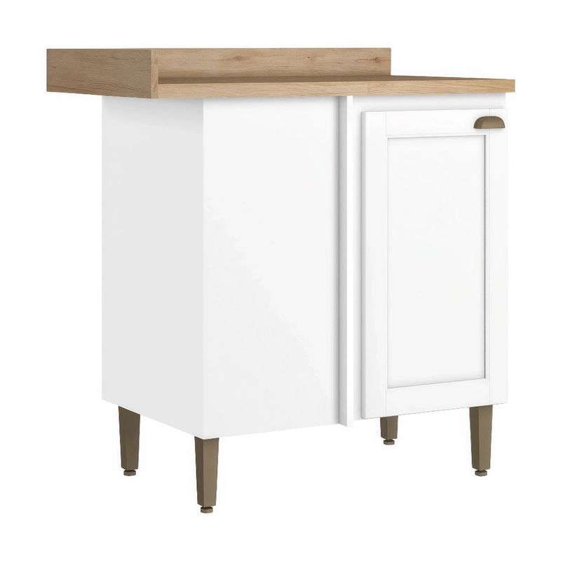 Gabinete Base Esquinero Classy con 1 Puerta Corrediza para Cocina en MDF Color Blanco