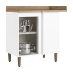 Gabinete Base Esquinero Classy con 1 Puerta Corrediza para Cocina en MDF Color Blanco