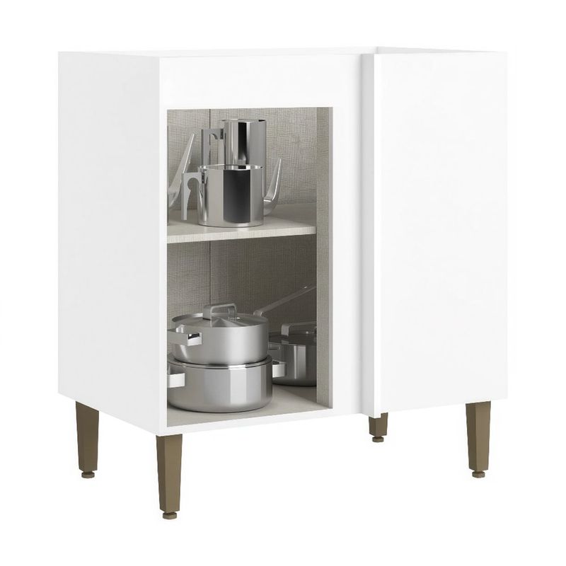 Gabinete Base Esquinero Classy con 1 Puerta Corrediza para Cocina en MDF Color Blanco
