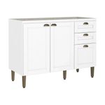 Gabinete Base Classy de 120 cm sin Top con 2 Puertas y 3 Gavetas en MDF Color Blanco