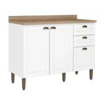 Gabinete Base Classy de 120 cm sin Top con 2 Puertas y 3 Gavetas en MDF Color Blanco