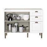 Gabinete Base Classy de 120 cm sin Top con 2 Puertas y 3 Gavetas en MDF Color Blanco