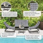 Set de Exterior con Mesa Relax de 4 Piezas Color Gris