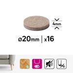 Fieltros Adhesivos Redondos de 20 Mm Color Beige 16 Pzas