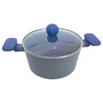 Batería de Cocina de 7 Piezas de Aluminio Azul con Tapas para Uso Diario