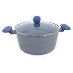 Batería de Cocina de 7 Piezas de Aluminio Azul con Tapas para Uso Diario