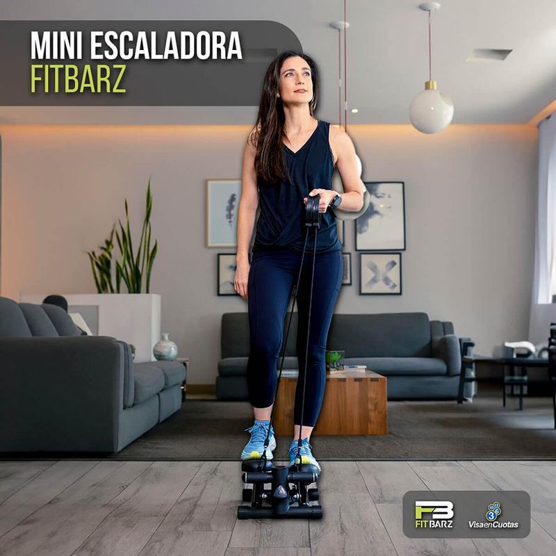 Mini Escaladora Fitness para Cardio en Casa con Bandas de Resistencia y Monitor LCD