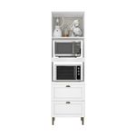 Gabinete Classy para 2 Hornos con 2 Puertas y 2 Gavetas Blanco para Cocina 240x71x51cm