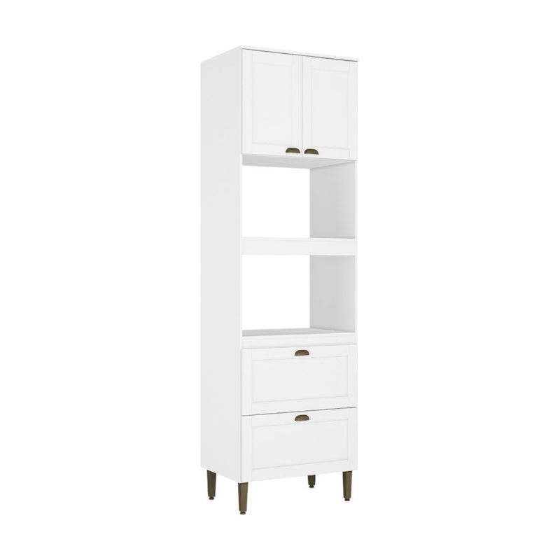 Gabinete Classy para 2 Hornos con 2 Puertas y 2 Gavetas Blanco para Cocina 240x71x51cm