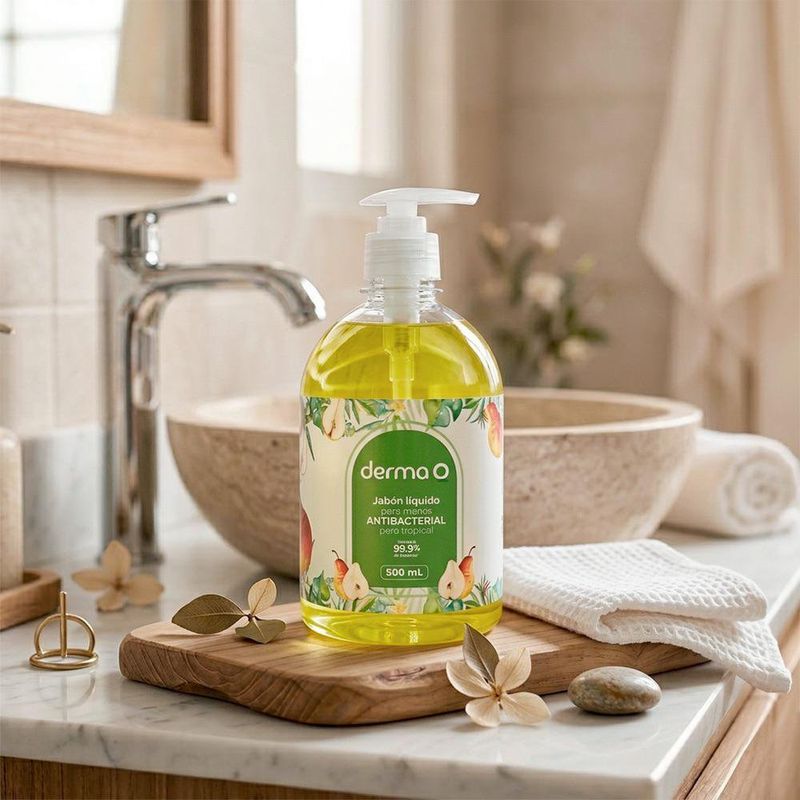 Jabón Líquido Antibacterial para Manos Aroma Pera Tropical de 500 ml