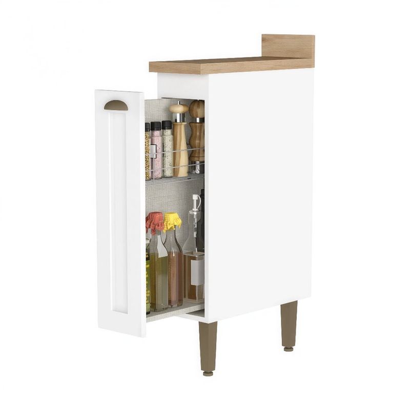 Gabinete Base Classy de 20 cm con 1 Puerta para Cocina en MDF Color Blanco