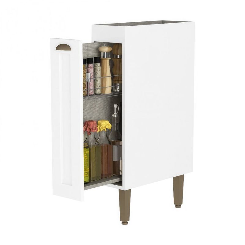 Gabinete Base Classy de 20 cm con 1 Puerta para Cocina en MDF Color Blanco
