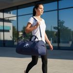 Bolsa Deportiva Tipo Duffel para Gimnasio y Viaje con Correa Color Azul