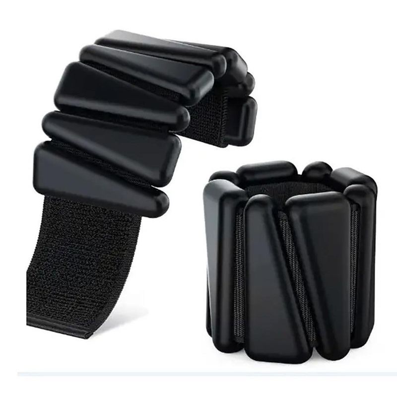 Pesas para Tobillos de Silicona Ajustables de 2 Lb para Entrenamiento Negro