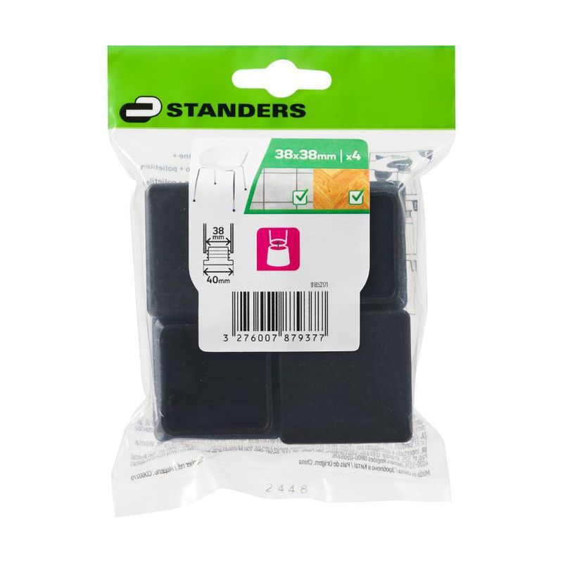 Conteras Redondas PVC Negro de 25 Mm 4 Pzas