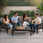 Set de Sala de Jardín de 4 Piezas Columbia Negro