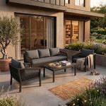 Set de Sala de Jardín de 4 Piezas Columbia Negro