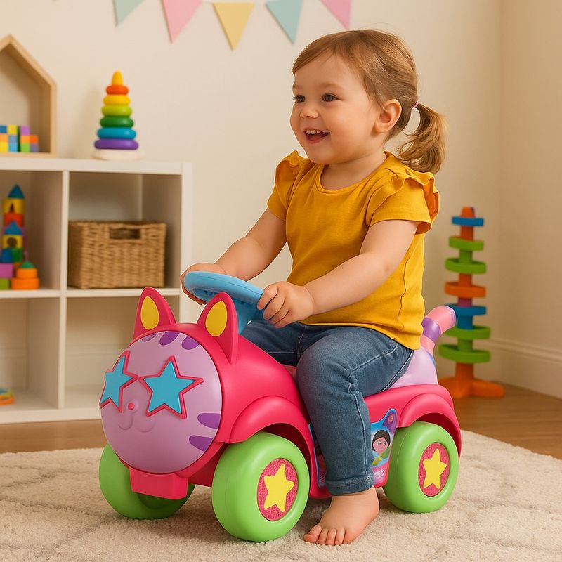 Carro Montable Gabby's Dollhouse Party Bus Ride On con Luces y Sonidos