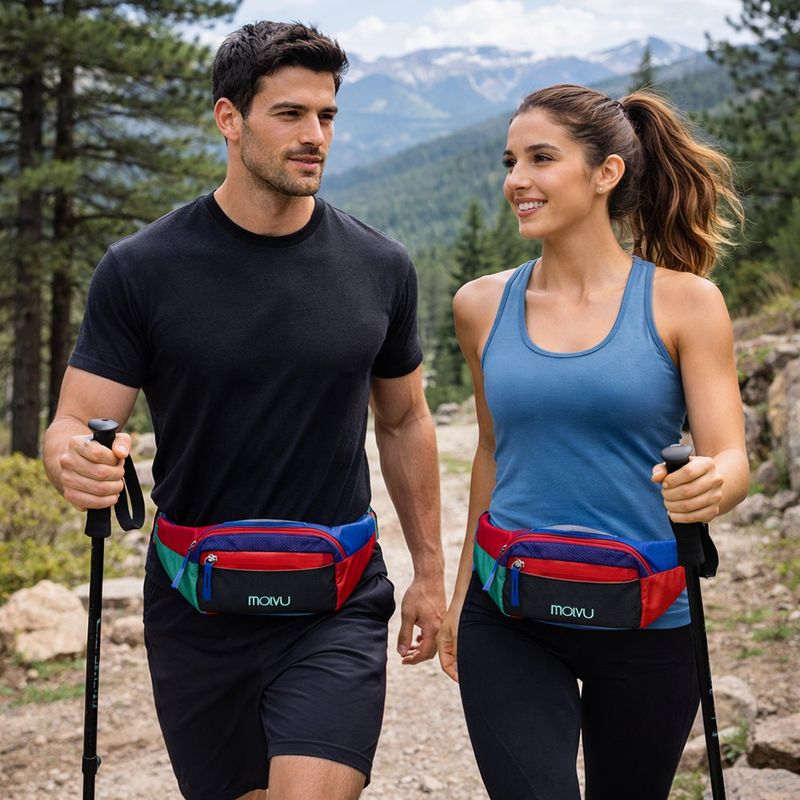 Cangurerita Deportiva Molvu de 1.5 L para Running y Uso Diario Color Negro y Rojo