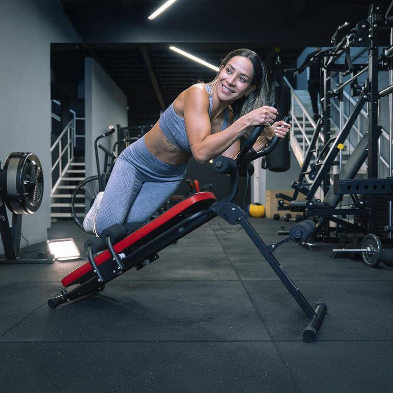 Banca de Abdominales Abs Slider 2 en 1 con Riel Deslizante Plegable