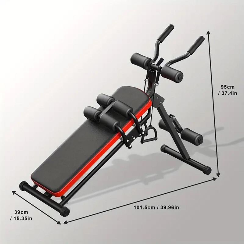 Banca de Abdominales Abs Slider 2 en 1 con Riel Deslizante Plegable