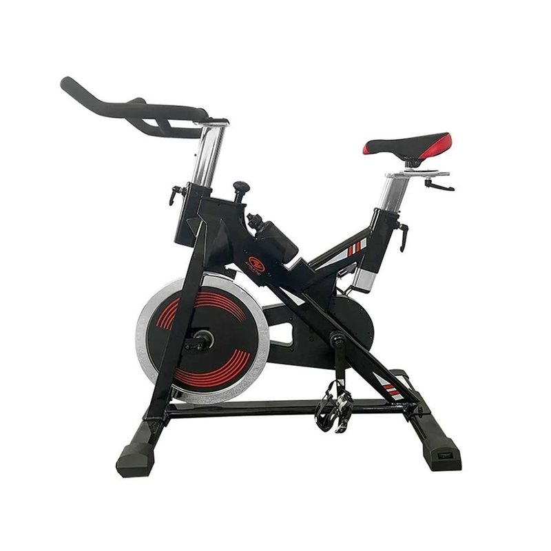 Bicicleta de Spinning con Volante de Inercia para Cardio y Entrenamiento Indoor Color Rojo