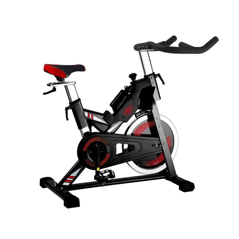 Bicicleta de Spinning con Volante de Inercia para Cardio y Entrenamiento Indoor Color Rojo