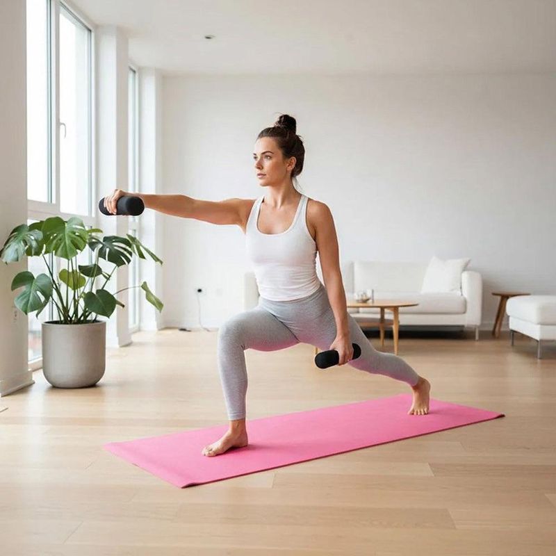 Pesas para Yoga de 2 kg Recubrimiento de Caucho Antideslizante Color Negro