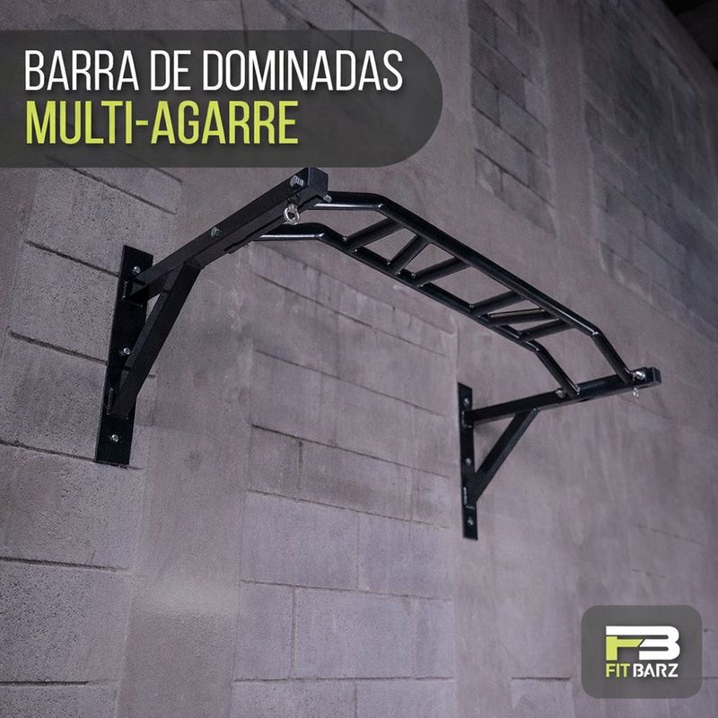 Barra Pull Up Multi Agarre para Dominadas en Pared con Estructura de Acero