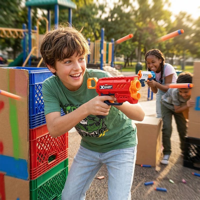 Set de 2 Lanzadores X Shot Micro Air Pocket con 16 Dardos Color Rojo