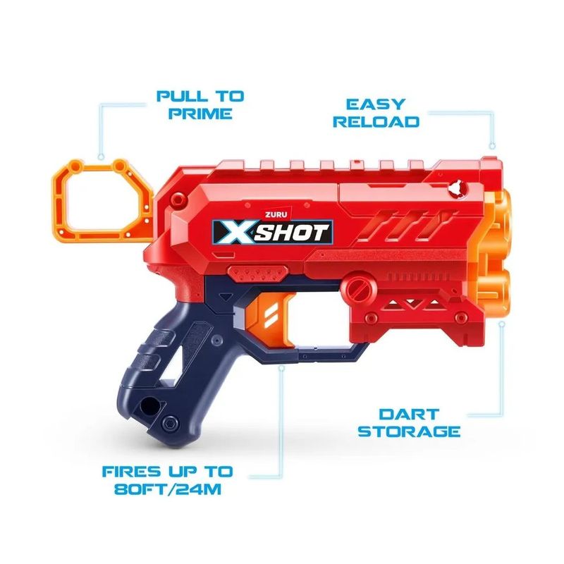 Set de 2 Lanzadores X Shot Micro Air Pocket con 16 Dardos Color Rojo