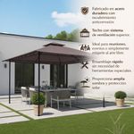 Toldo para Exterior con Estructura de Acero Color Taupe de 2.95 x 2.95 Cm