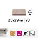 Patines Rectangulares de Fieltro para Muebles 29 x 23 mm Color Beige 8 Pzas