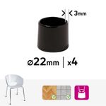 Tacos Redondos de PVC para Muebles 22 mm Color Negro 4 Pzas